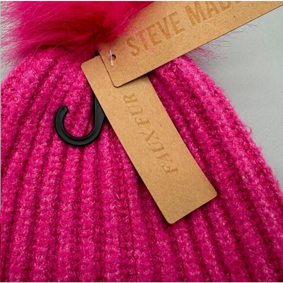 Steve Madden Beanie Womens One Size Pink Warm Cozy Modern Bright Vibrant Winter - Picture 3 of 5